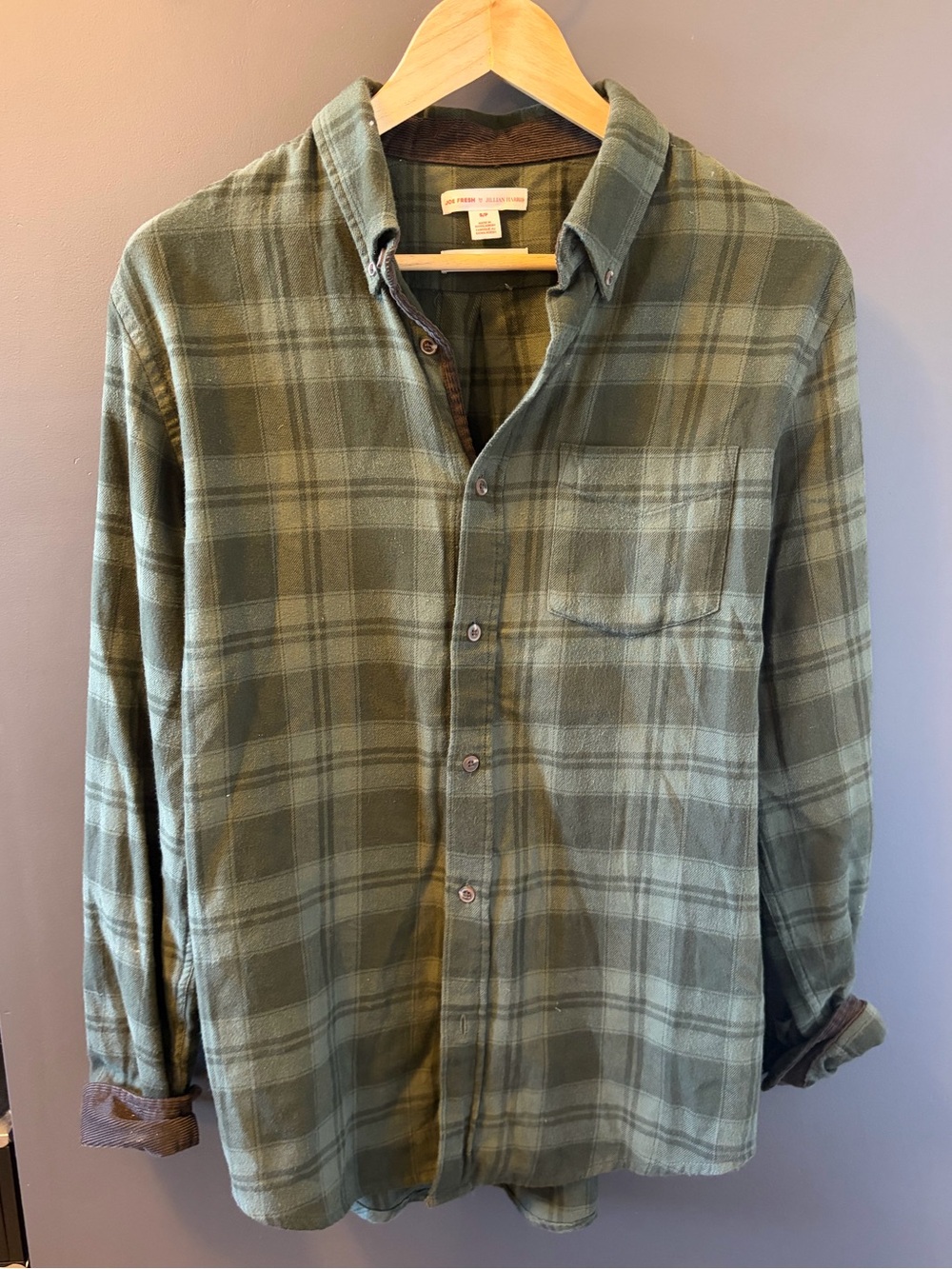 Joe Fresh Jillian Harris Mossy Meadow Green Flannel Button-Up Shirt